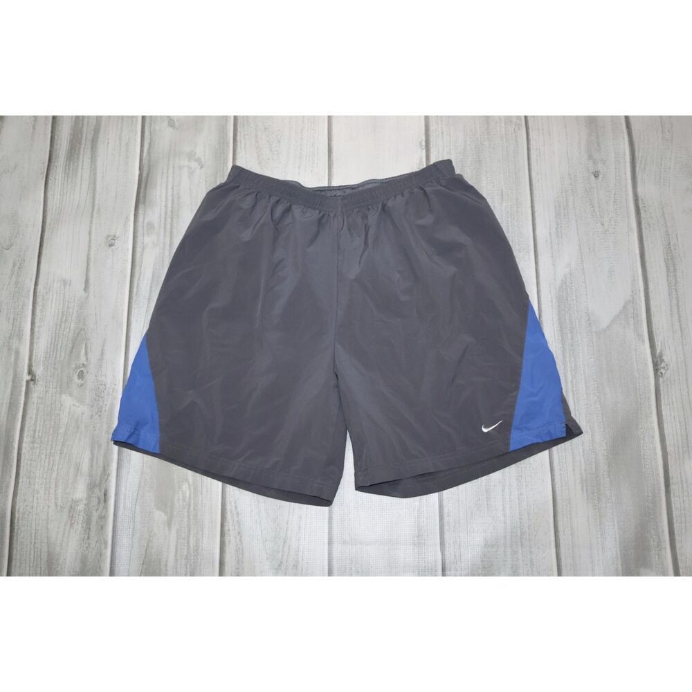 Nike Dri-FIT Athletic Running Shorts Lined Gray/Blue XL (RN# 56323 CA# 05553)